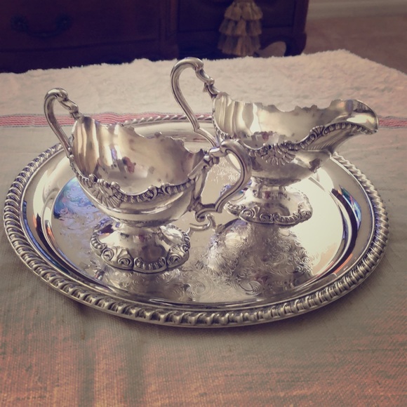 Other - Vintage SP Sugar, Creamer & Tray